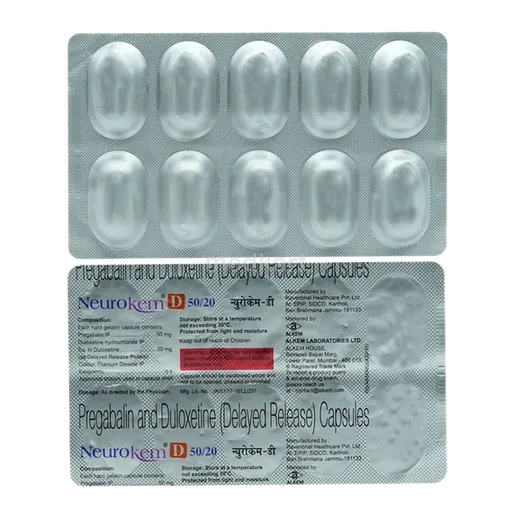 neurokem d 50/20mg capsule 10's